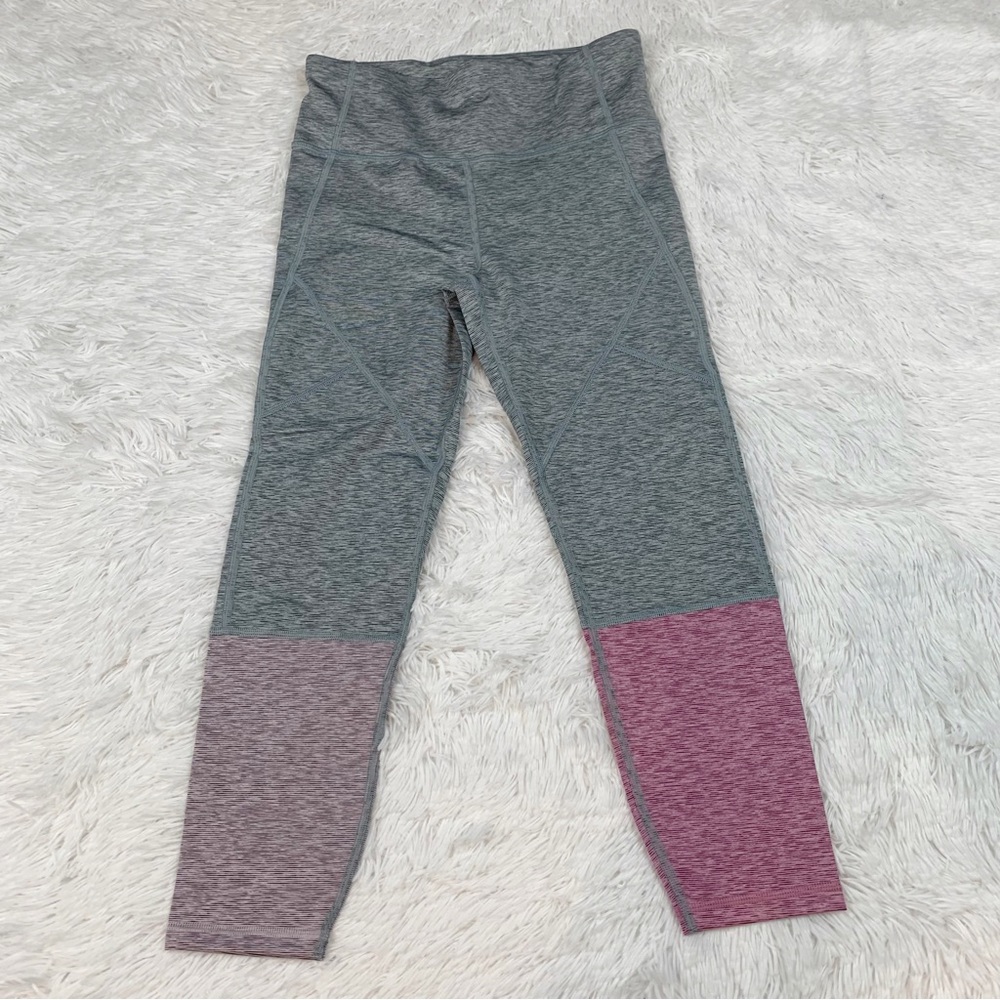 Gap fit color block marled ankle leggings active wear with hidden pocket